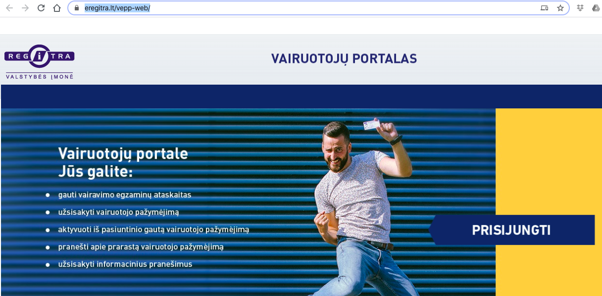 Vairuotoju portalas kur galima patikrinti sveikatos pažymos galiojimą