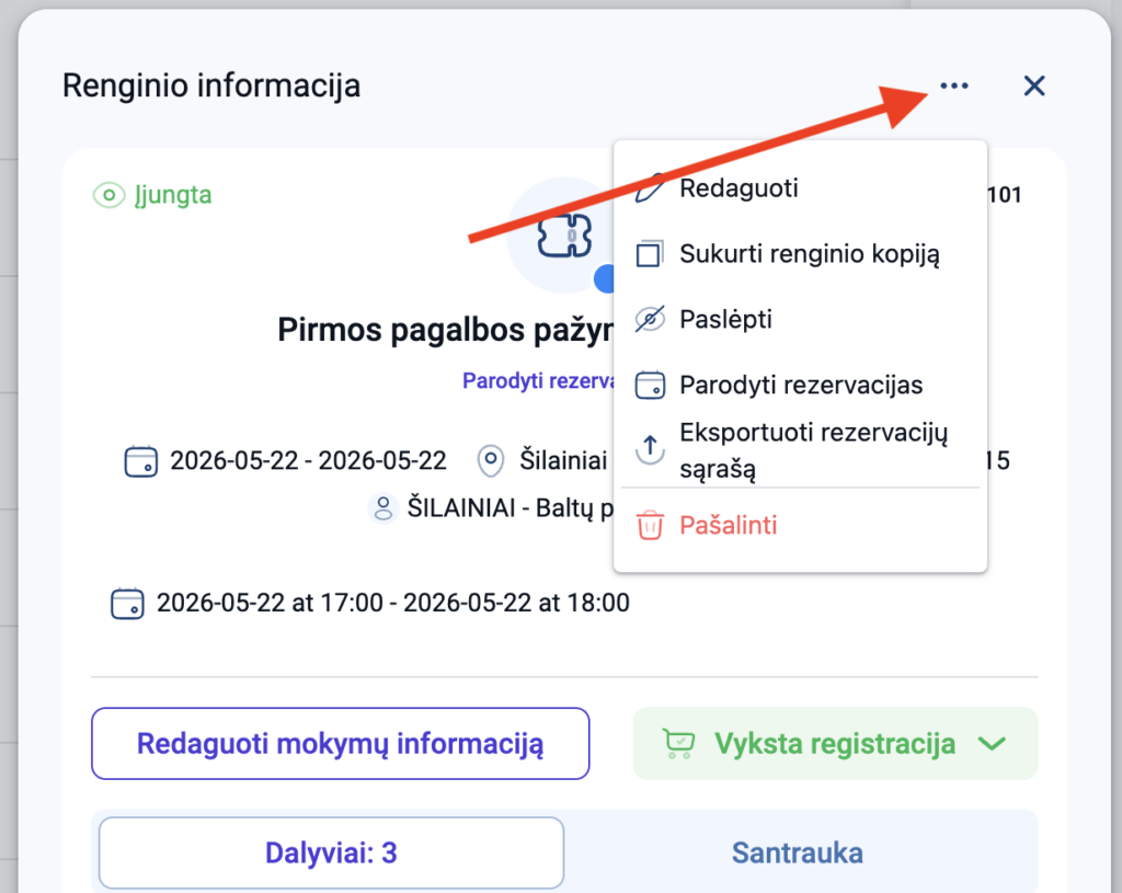 Mokymu informacija