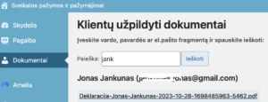 Garbės Deklarcijos Ir Apnejos Klausimyno Paieska